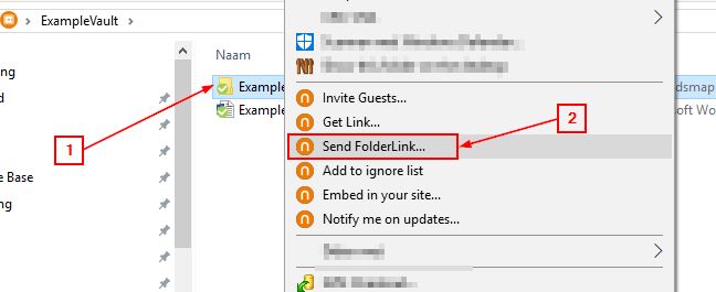 how to send folder link in mail